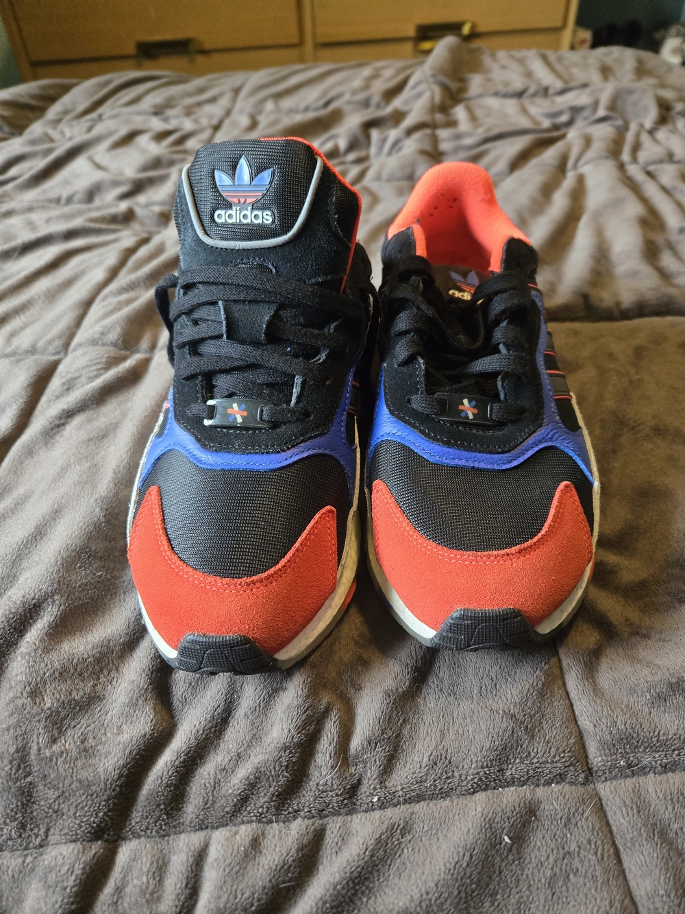 2 Shoes adidas Black Red Blue Runner Sneakers And Pro-Keds